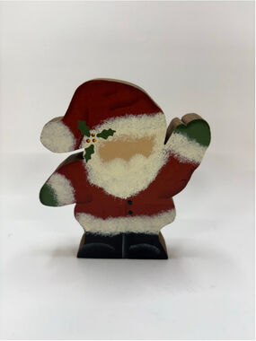 Gable House Co. Wooden Santa Holiday Decor Red White